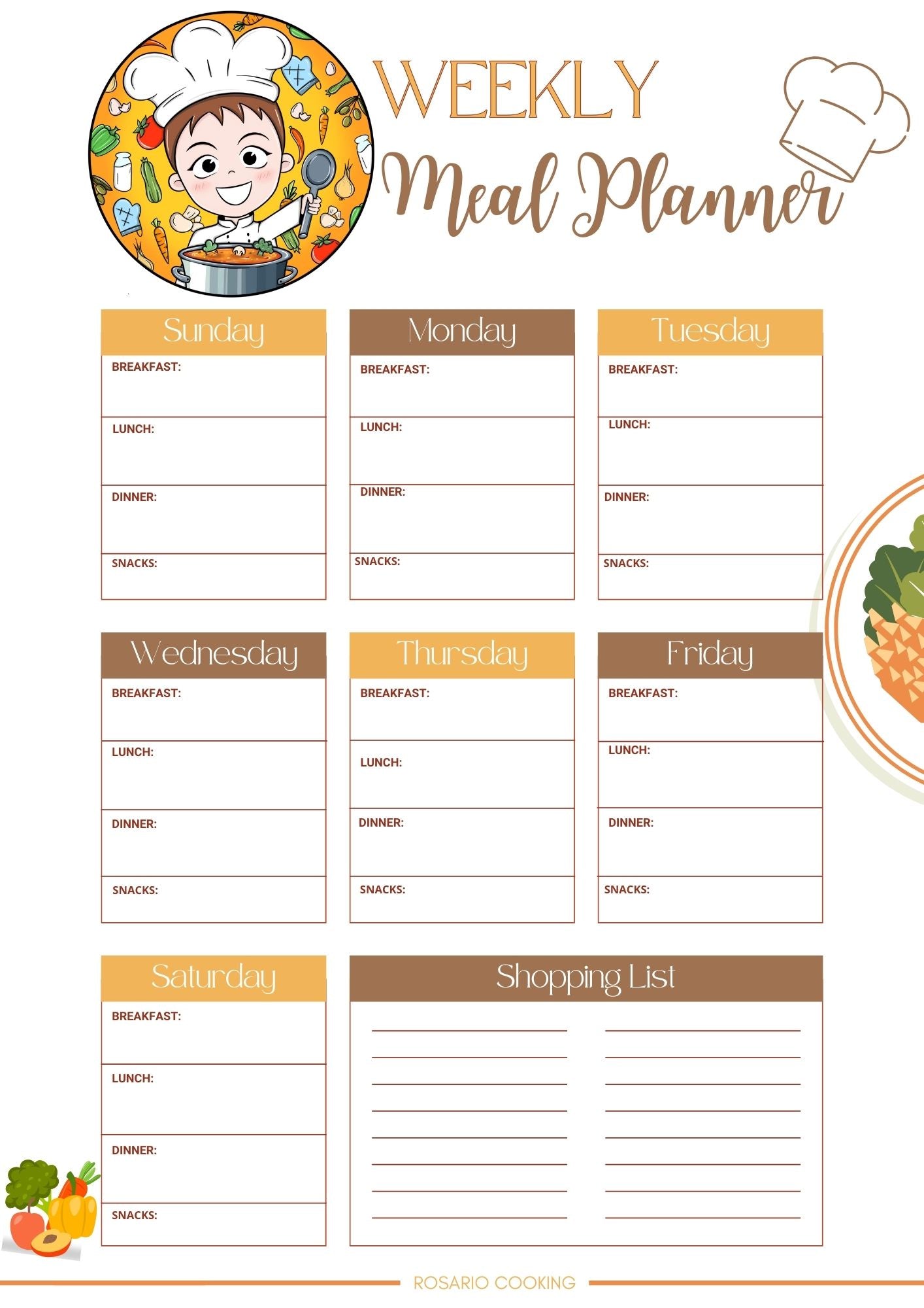 Bonus: Weekly Meal Planner DIGITAL VERSION